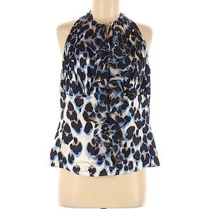 ROBERTO CAVALLI Sleeveless Silk Halter Top